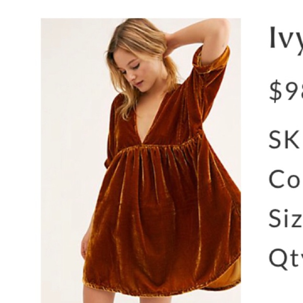 free people velvet mini dress